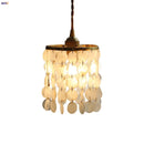 Helnys Shell LED Pendant Light: Modern Copper Hanging Lamp for Home Decor