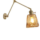 Helnys Smoke Glass Ball LED Wall Sconce - Modern Copper Long Arm Light