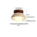 Helnys Round Stone LED Ceiling Lamp Wood Canopy White Japan Style Light Fixture