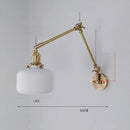 Helnys Ceramic Copper LED Wall Lamp, Adjustable Swing Arm Wall Light
