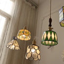 Helnys Green Glass LED Pendant Lamp Coffee Hallway Living Room Vintage Copper