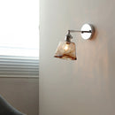 Helnys Clear Glass Silver LED Wall Sconce Iron Arm Adjustable E26 E27 Socket