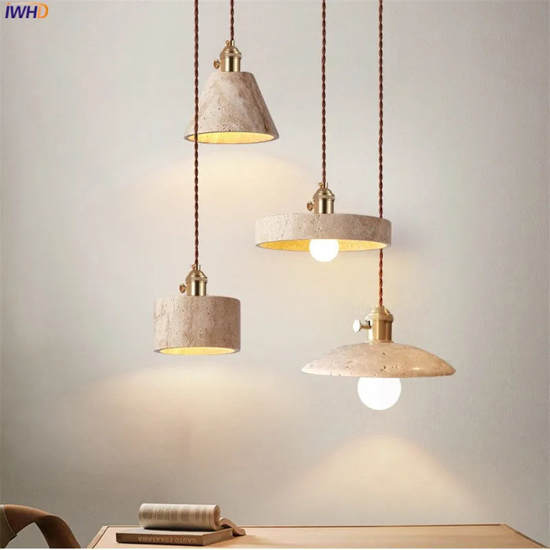 Helnys Yellow Cave LED Pendant Light - Modern Nordic Copper Socket Hanglamp