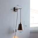 Helnys Modern LED Wall Sconce with Ceramic Lampshade & Wooden Base