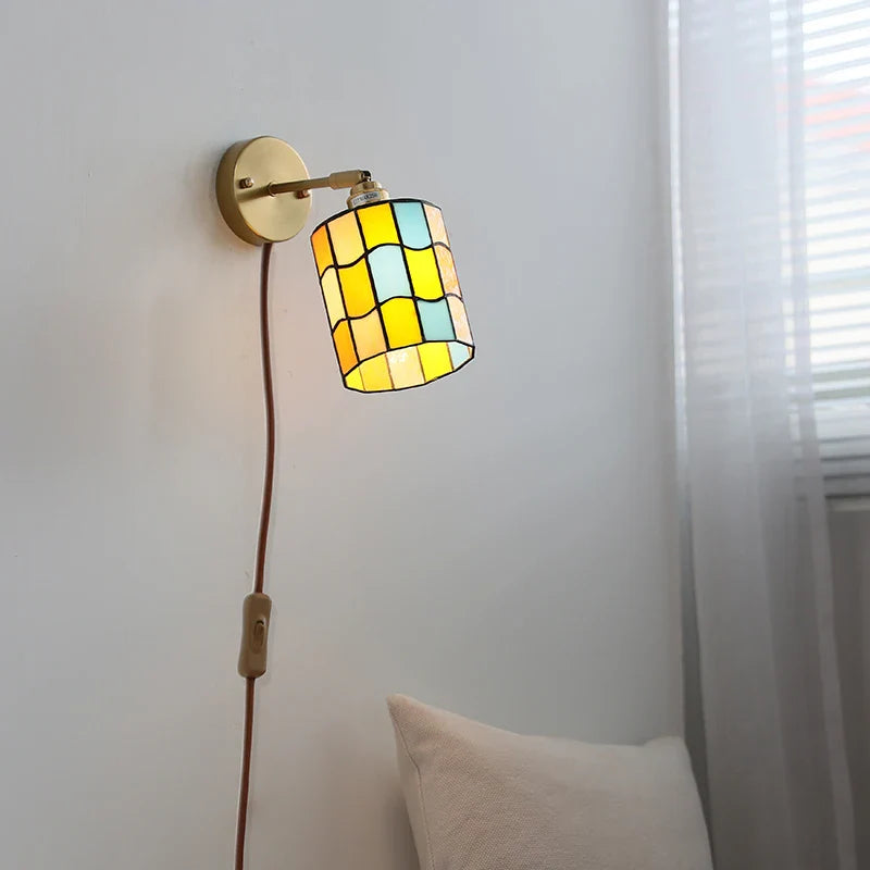 Helnys Round Glass LED Wall Lamps for Bedroom and Living Room