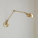 Helnys Copper Swing Arm Wall Lamp with Green White Lampshade
