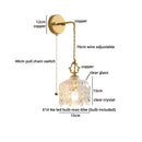 Helnys Nordic Crystal Glass Wall Sconce LED Light Fixture Antique Brass Gold Bedroom Lamp
