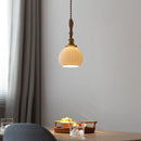Helnys Ceramic Shade Copper LED Pendant Light - Modern Nordic Hanging Lamp