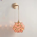 Helnys Pink Flower Glass LED Wall Light Fixture Nordic Modern Wall Lights