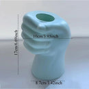 Helnys Hand Shape Flower Vase, White Imitation Ceramic Pot for Modern Home Decor