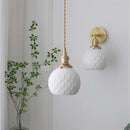 Helnys Ceramic LED Pendant Light - Modern Copper Hanging Lamp