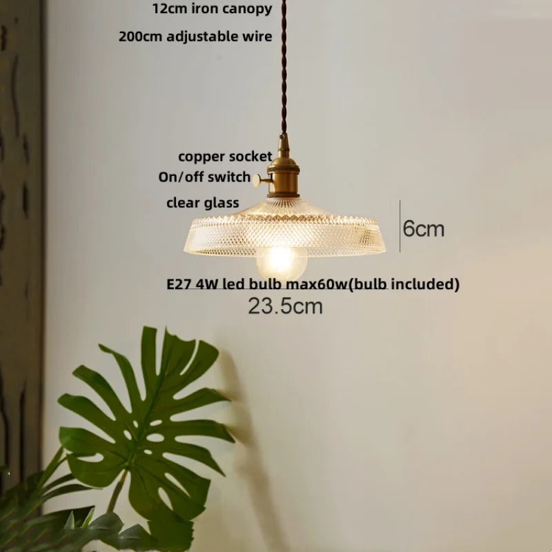 Helnys Glass LED Pendant Light: Modern Nordic Design, Knob Switch, Adjustable Hanging Lamp