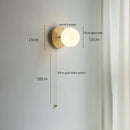 Helnys Glass Ball LED Wall Light Pull Chain Bedroom Cafe Bathroom Mirror Stair Lamp