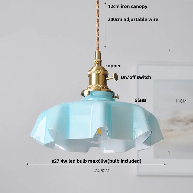 Helnys Yellow Glass LED Pendant Light Fixture | Nordic Modern Home Decor Bar Hotel