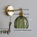Helnys White Flower Glass Wall Lights with Pull Chain Switch