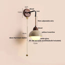 Helnys White Glass LED Wall Lights Kitchen Restaurant Pull Chain Switch Sconce