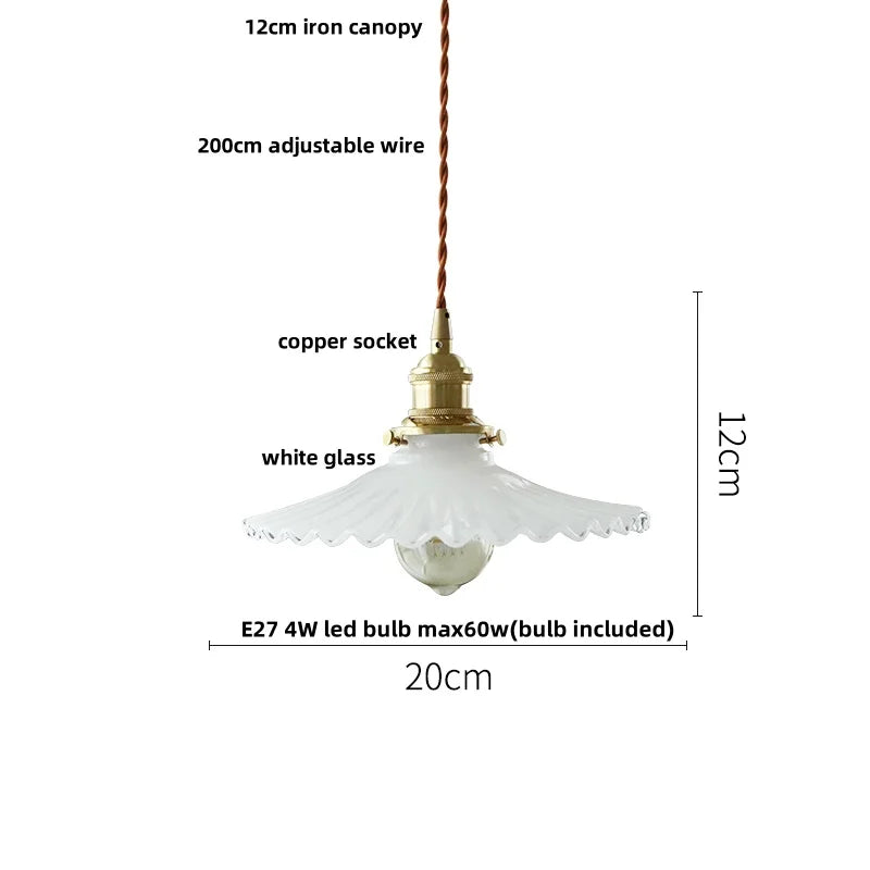 Helnys Clear Glass LED Pendant Lamp Modern Nordic Style Adjustable Hanging Light