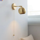 Helnys Copper Lampshade LED Wall Light - Modern Nordic Bedroom Balcony Up Down Lamp