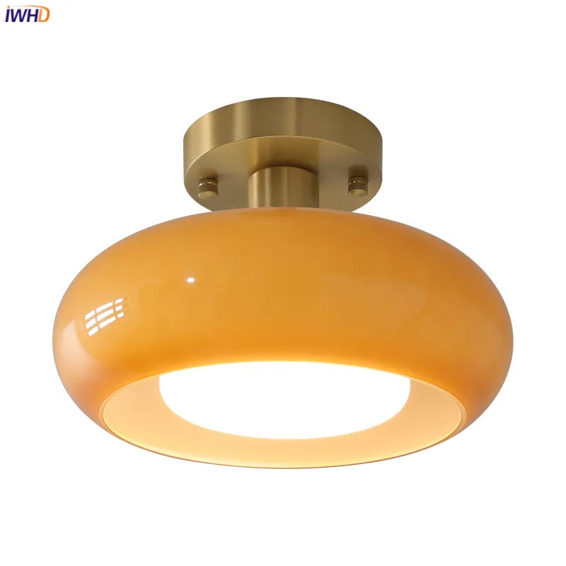 Helnys Nordic LED Ceiling Lamp with Glass Lampshade for Home Indoor Lighting
