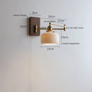 Helnys Wood Canopy Wall Sconce LED Lamp with Pull Chain Switch