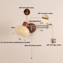 Helnys Modern Wood Swing Arm Wall Lamp with Pull Chain Switch