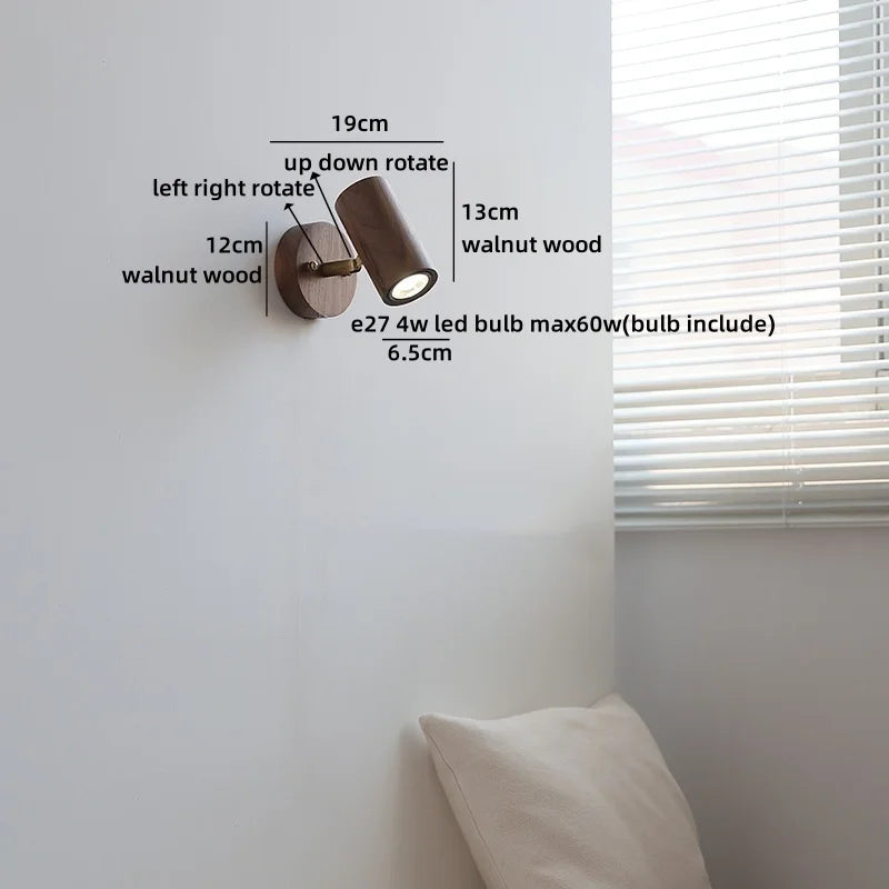 Helnys Pull Chain Switch LED Wall Lamp Sconce for Bedroom and Bathroom