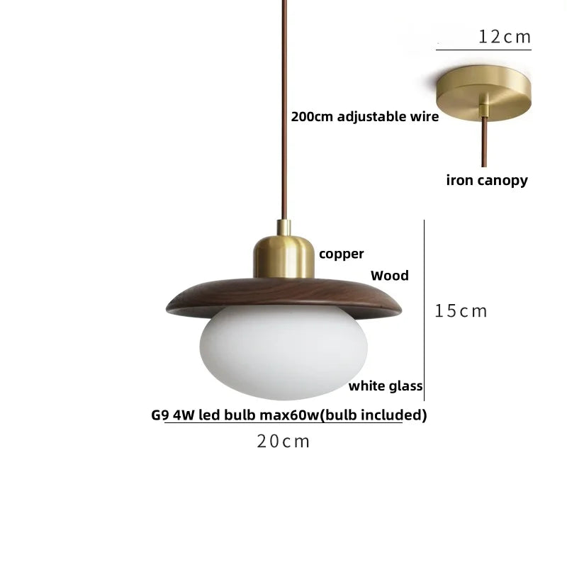 Helnys White Glass LED Pendant Lamp - Nordic Modern Living Room Decor
