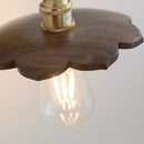 Helnys Wood Wall Light Fixture with Pull Chain Switch & Rotating LED Socket