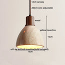 Helnys Wood Stone LED Pendant Light - Adjustable Nordic Modern Hanging Lamp
