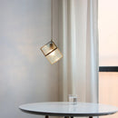 Helnys Square Glass LED Pendant Lamp for Kitchen Dining Living Room