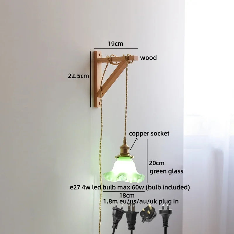 Helnys Wooden LED Wall Sconce | Japan Style Home Lighting Fixtures