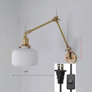 Helnys Ceramic Copper LED Wall Lamp, Adjustable Swing Arm Wall Light