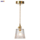 Helnys Clear Leaf Glass LED Pendant Lamp with Copper Knob Switch
