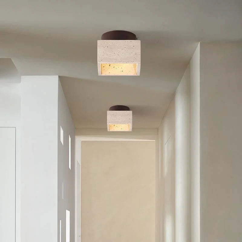 Helnys Square Stone LED Ceiling Light Fixture Modern Nordic Ceiling Lamp