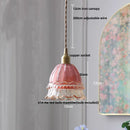 Helnys Flower Glass LED Pendant Lights Adjustable Kitchen Hanging Lamp