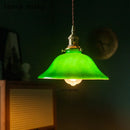 Helnys Vintage Copper Socket Pendant Lamp with Green Glass - 2023 Edition