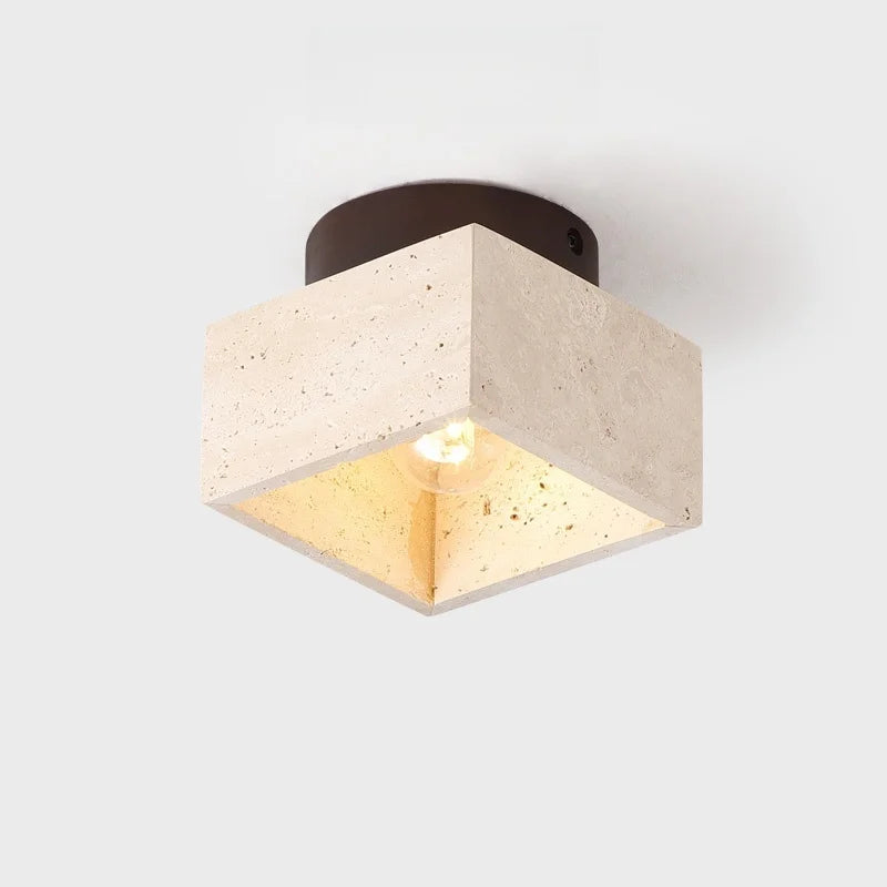 Helnys Square Stone LED Ceiling Light Fixture Modern Nordic Ceiling Lamp