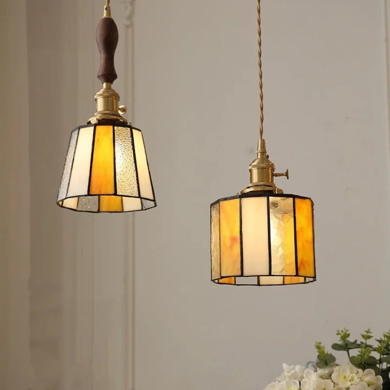 Helnys Adjustable LED Pendant Lamp with Copper Knob Switch for Dining Room