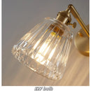 Helnys Clear Glass Up Down Rotate LED Wall Lights with Copper Knob Switch