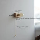 Helnys Vintage Brass LED Wall Lamps Walnut Wood Lighting Fixtures