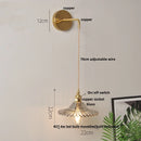 Helnys Glass LED Wall Light Fixture with Adjustable Wire, Pull Chain Switch, Vintage Design