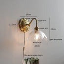 Helnys Clear Shell Glass LED Wall Sconce Up Down Light Europe Style Copper Wandlamp