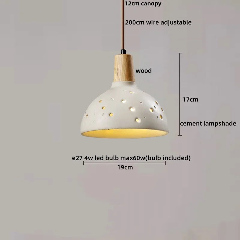 Helnys Cement LED Pendant Lamp, Adjustable Nordic Modern Hanging Light Fixtures