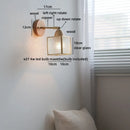 Helnys Square Glass LED Wall Light with Pull Wire Switch & Night Bedside Lamp