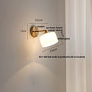 Helnys LED Wall Sconce White Glass Rotate Pull Chain Switch Stair Light