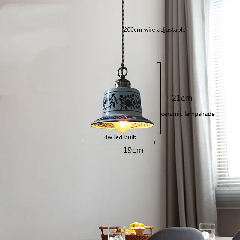 Helnys Ceramic LED Pendant Lamp for Modern Indoor Decor Lighting