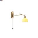 Helnys LED Wall Lamp Bedroom Gold Swing Arm Ceramic Light