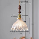 LED Pendant Lights Helnys Clear Glass Walnut Knob Switch Adjustable Hanging Lamp