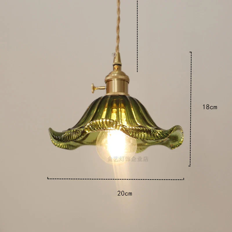 Helnys Nordic Glass LED Pendant Lamp with Copper Socket for Home Decor