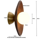 Helnys Nordic LED Wall Light Walnut Wood Glass Bedside Lamp Modern Luminaire